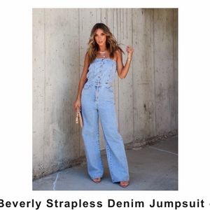 VICI - Beverly Strapless Denim Jumpsuit